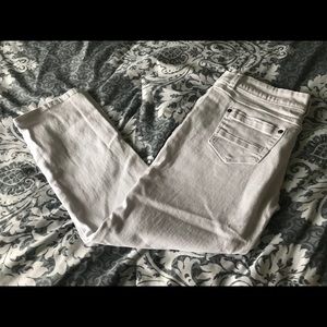 dELiA*s Jayden slim cut white denim crop jeans